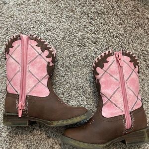 Roper leather toddler girl western boots